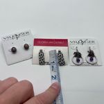 Villager NWT  Gloria‎ Vanderbilt Earrings Studs Dangle Drop Classic Silver tone Photo 9