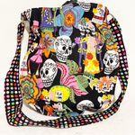 Canvas Black Multi Color Day of the Dead Shoulderbag Skull Photo 3