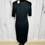 CAbi NWT  Claire Dress V-Neck Ponte Short Sleeve Sheath Black Sz 10 NEW Photo 7