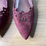 Ralph Lauren Lauren  Allayana Burgundy Laser Cut Pointed Toe Ballet Flat Size 8.5 Photo 3