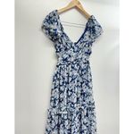 AQUA  Maxi Dress Womens Size Extra Small Tiered Metallic Formal Evening Gown Blue Photo 4