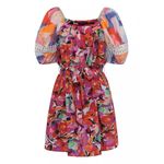 French Connection  Isadora Patch Poplin Dress Mini Puff‎ Sleeve Size Medium NWT Photo 3