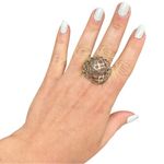 Sterling Silver Dome Statement Ring Size 8, 925 Stamped Modernist Dome Design Photo 9