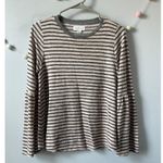 Velvet by Graham & Spencer Zabrina Textured Pink & Gray Stripe Bell Sleeve Top Photo 1