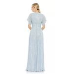 Mac Duggal  Powder Blue Embellished V Neck Evening Gown Size 16 $598 Photo 1