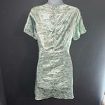 Cider  Satin Vintage Style Mini Green & White Short Sleeve Dress Womens Medium Photo 8