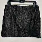 BLANK NYC  Sequin Mini Skirt Womens Large Black Faux Leather NYE Party Glam Edgy Photo 3
