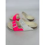 Birkenstock Arizona Split Birko-Flor Patent - Patent Neon Pink/White Photo 5