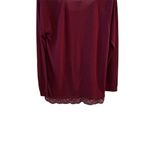 Aerie Women's Red Long Sleeve Lace Hem Blouse Size M Photo 2
