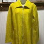 For Cynthia  Yellow 100% Nubby Wool Hi Low Swing Coat Blazer Sz M yellow sunshine Photo 0