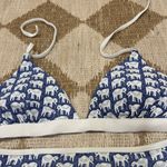 Roller Rabbit  bikini set high waisted bottoms triangle tie top elephants print Photo 6