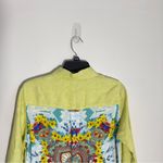 John Mark Tunic Dress Small Linen Blend Long Roll Tab Sleeve Graphic Back Photo 3