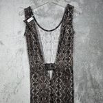 Calvin Klein Jumpsuit Snakeskin Print Sleeveless Punk Edgy Party Brown Size 6 Photo 4