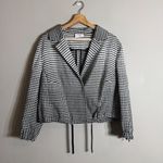Akris Punto Polka Dot Blazer Jacket Women's 16 Black White Cropped Designer Chic Photo 2