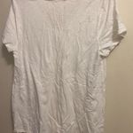 Soft Surroundings  Womens White V Neck Tee T Shirt M Medium 38” Detail Bottom Photo 4