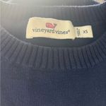 Vineyard Vines Navy Blue Spell Out Logo Intarsia Knit Slub Sweater XS Photo 1