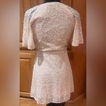 ZARA  Sequin Sheer‎ Flounce Sleeve A-Line Wrap Mini Dress Blush Pink Size Medium Photo 14