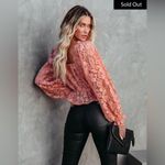 VICI BLUSH CROPPED LACE PEPLUM BLOUSE - BLUSH-SIZE MEDIUM🩷 Photo 1