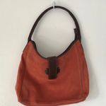 Lands' End suede leather hobo shoulder bag orange Photo 0