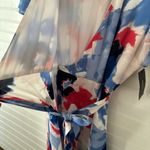 Alfani  Women's Petite Printed Wrap Dress Blue Soft Blooms Size 10P NWT Photo 10