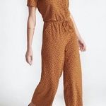 Old Navy Short Sleeve Jumpsuit Yellow Ochre Black Polka Dots Women's Size Small Photo 0