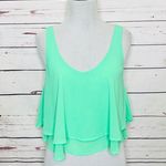 Iris Mint Green Layered Flounce Festival Crop Top Tank Top Size Small Photo 1