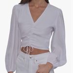 DKNY  Jeans Ruched Deep V-neck crop Top Photo 4