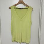 We The Free | FREE PEOPLE | Women's Lime Green V Neck Sleeveless Tank Top Photo 2