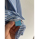 J. McLaughlin  Sloane Button Down Top Womens Large Blue White Stripe Preppy Photo 4