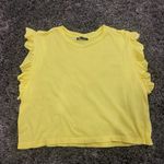 ZARA  Flutter Sleeves Crop Top in Yellow, Size L​​​​​​​​ Photo 1