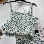Vanilla Star Jeans NWT Juniors Floral-Print 2 piece skirt short set Size XL linen blend smocked top Photo 2