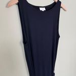J.Jill NWT  Women’s Sleeveless Striped Border Knit Maxi Dress Navy Blue Small Photo 5
