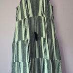 Studio West  Size M Blue and White Striped Midi Dress Boho Aztec Southwestern Photo 0