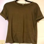 Romwe Dark Green Cropped Tee Photo 0