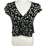 Wild Fable Floral Short Sleeve Crop Top Size Medium Photo 0
