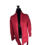 Carraig donn Women’s Ireland Merino Wool Red Cable Knit Cardigan Sweater Size XL Photo 2