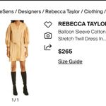 Rebecca Taylor ‎ Tan Mini Dress with Belt Photo 3