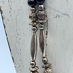 Silver and black glass vintage double strand boho festival necklace Black Photo 4