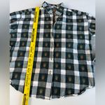 Vintage Maggie & Max Forest Green White Woven Plaid Embroidered Acorn Shirt PL Size L Photo 5