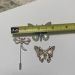 Lot of 3 Brooch Pins Butterfly / Dragonfly Insects Rhinestone 1 Signed LC Photo 6