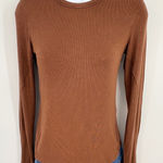 Lululemon Ribbed Long Sleeve Shirt Brown Copper Brown Casual Top Women Sz 4 Cozy Photo 0