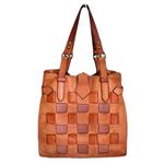Vintage Mulberry Tonal Cognac Brown Leather Woven ‘Elgin’ Western Tote Bag Photo 2