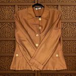 Salvatore Ferragamo Rust Orange Cotton Blend Blazer Jacket Size 10 Photo 2