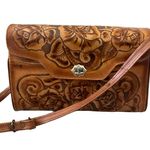 Handmade  Vintage Tan Leather Kisslock Shoulder Bag Photo 1