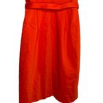 J.Crew  Short Sleeve Belted V Neck Sheath Midi Dress Lined Back Zip Up 6 Orange Photo 5
