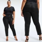 Good American Good Classic Coated Jeans Faux Leather Hi-Rise Skinnyish Black 18 Photo 1