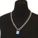 Fashion Jewelry Lock Pendant Necklace Silver Photo 1