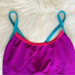 90’s Colorblock Racerback Neon One Piece Swimsuit Purple Photo 1
