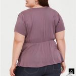 Torrid Mauve Stretch Challis Peplum Blouse Photo 1