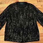 Lafayette 148  New York Black Gold Tweed Metallic Jacket Top Sz M Button Career Photo 0